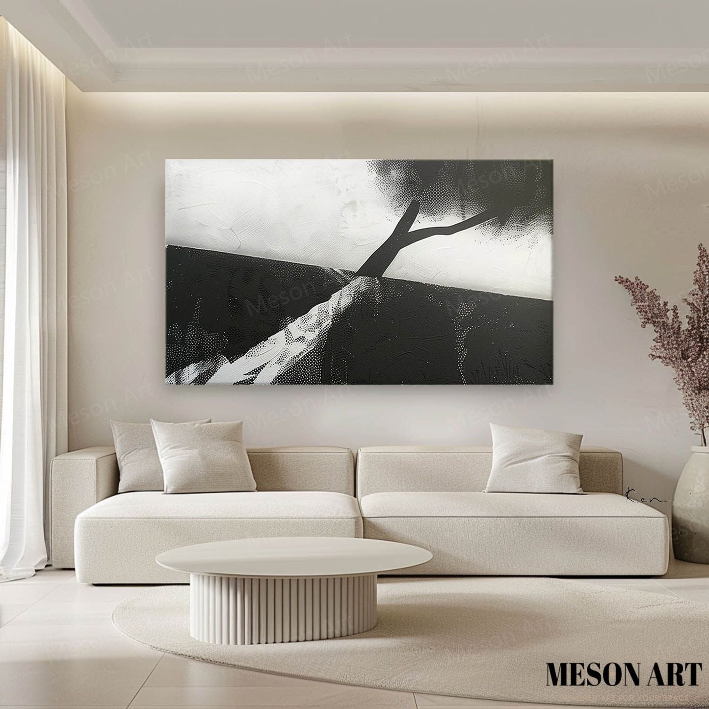 Modern Minimalist Oil Painting for Elegant Home Decor