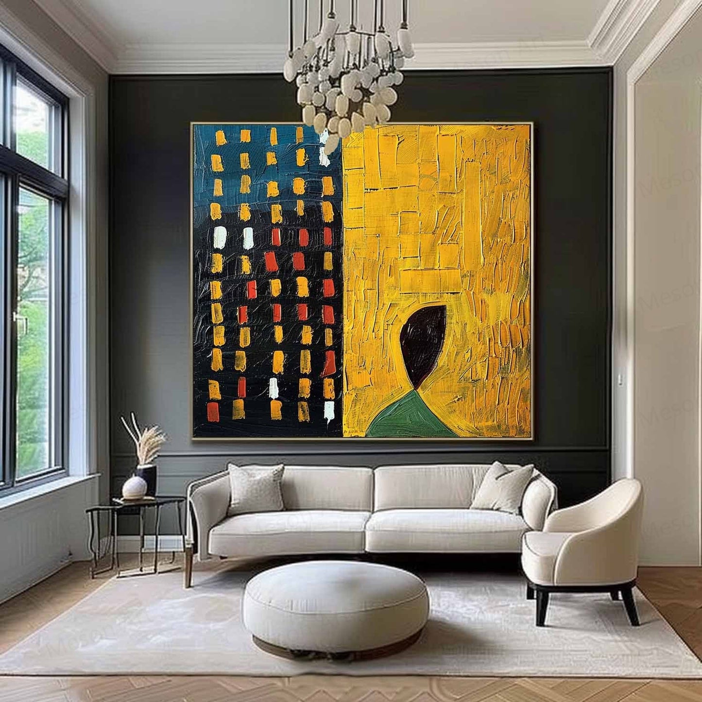 Abstract Wabi-Sabi Oil Painting for Modern Home Decor and Unique Wall Art