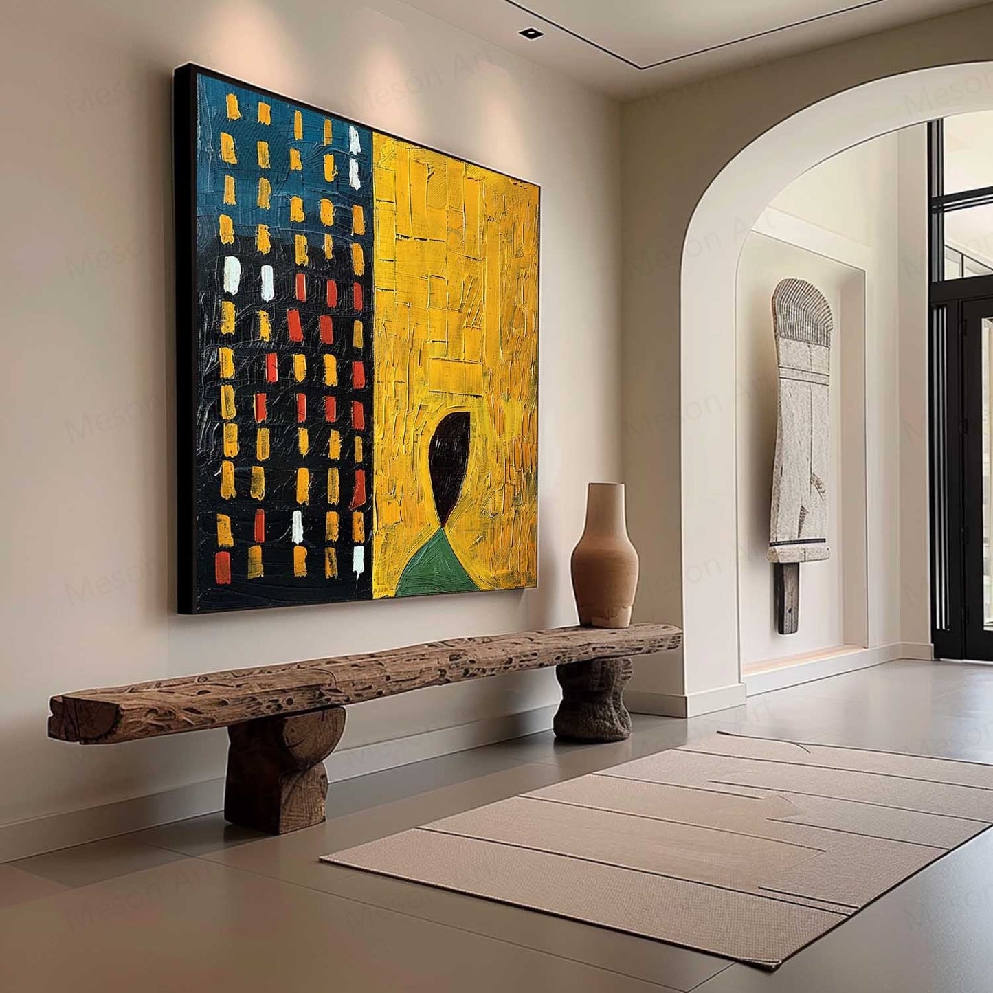 Abstract Wabi-Sabi Oil Painting for Modern Home Decor and Unique Wall Art