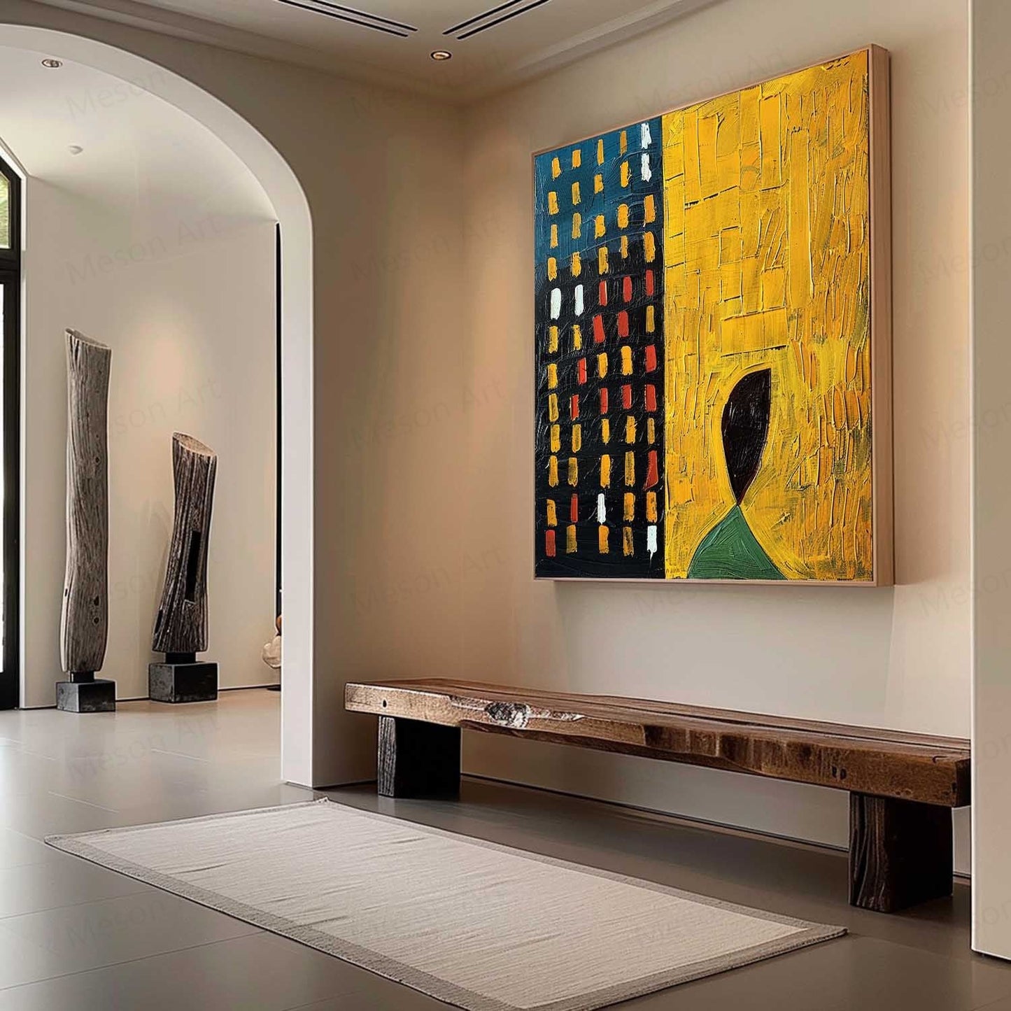 Abstract Wabi-Sabi Oil Painting for Modern Home Decor and Unique Wall Art
