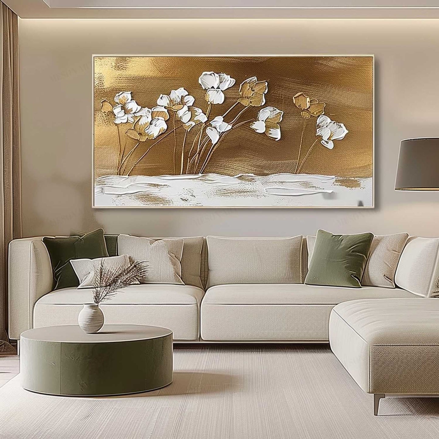 Elegant Floral Texture Oil Painting for Contemporary Home Decor