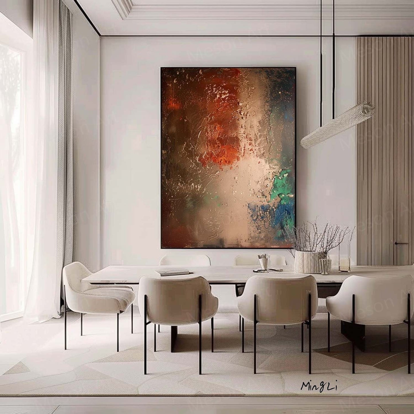 Abstract Wabi-Sabi Oil Painting for Modern Home Decor