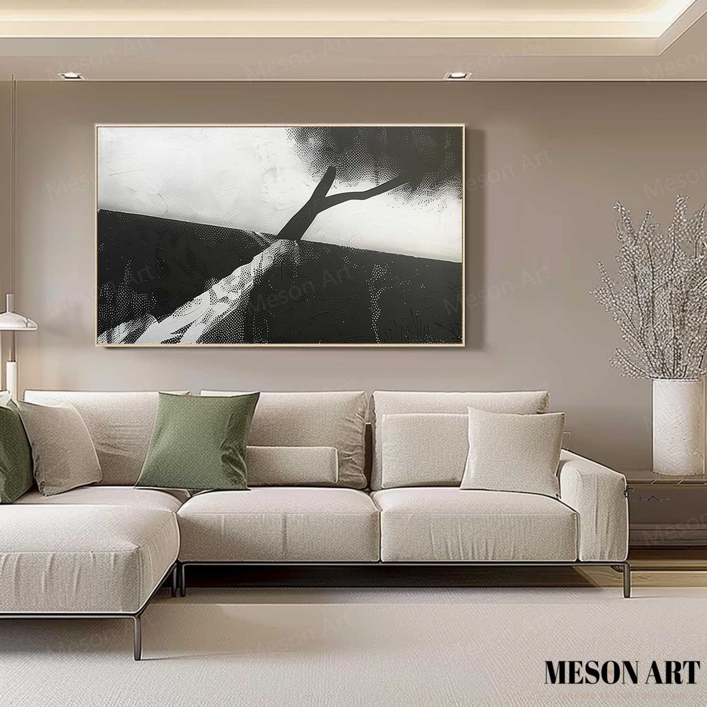 Modern Minimalist Oil Painting for Elegant Home Decor