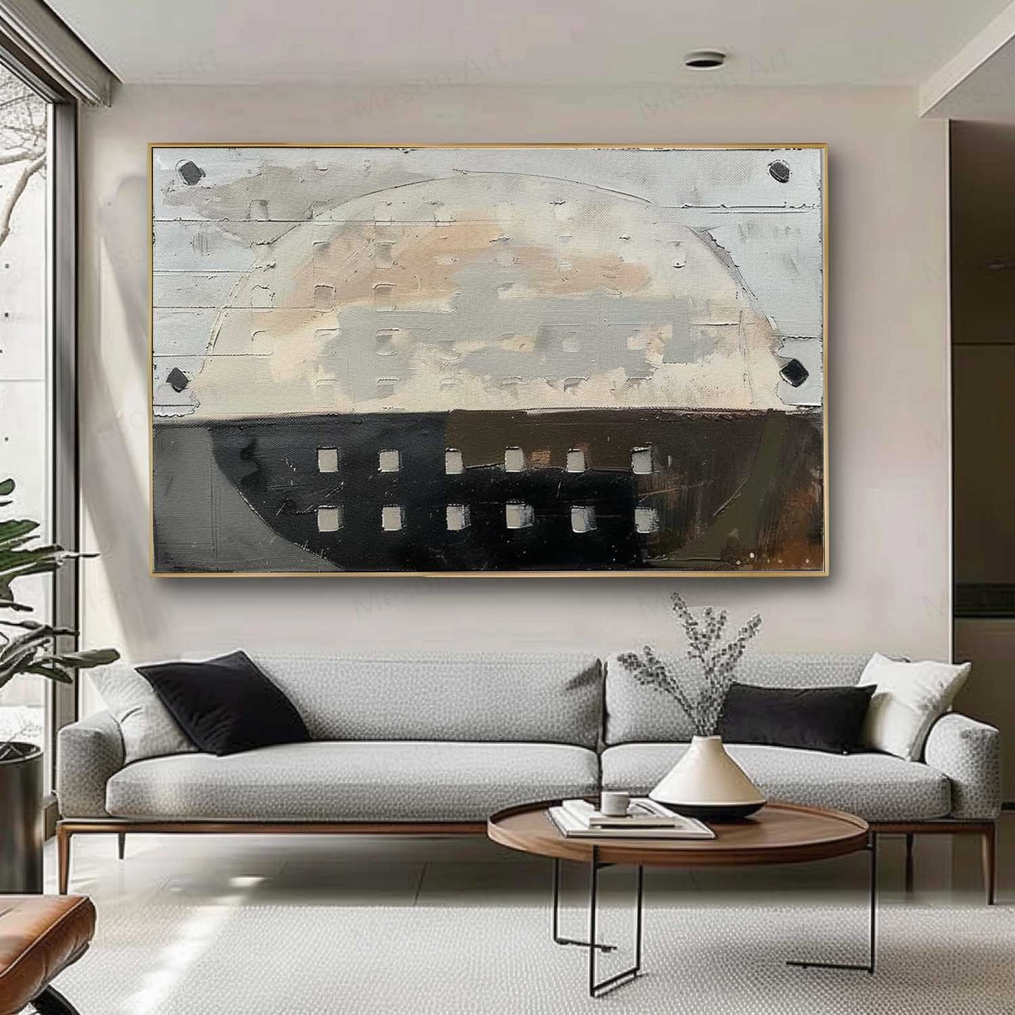 Abstract Wabi-Sabi Oil Painting for Modern Home Decor