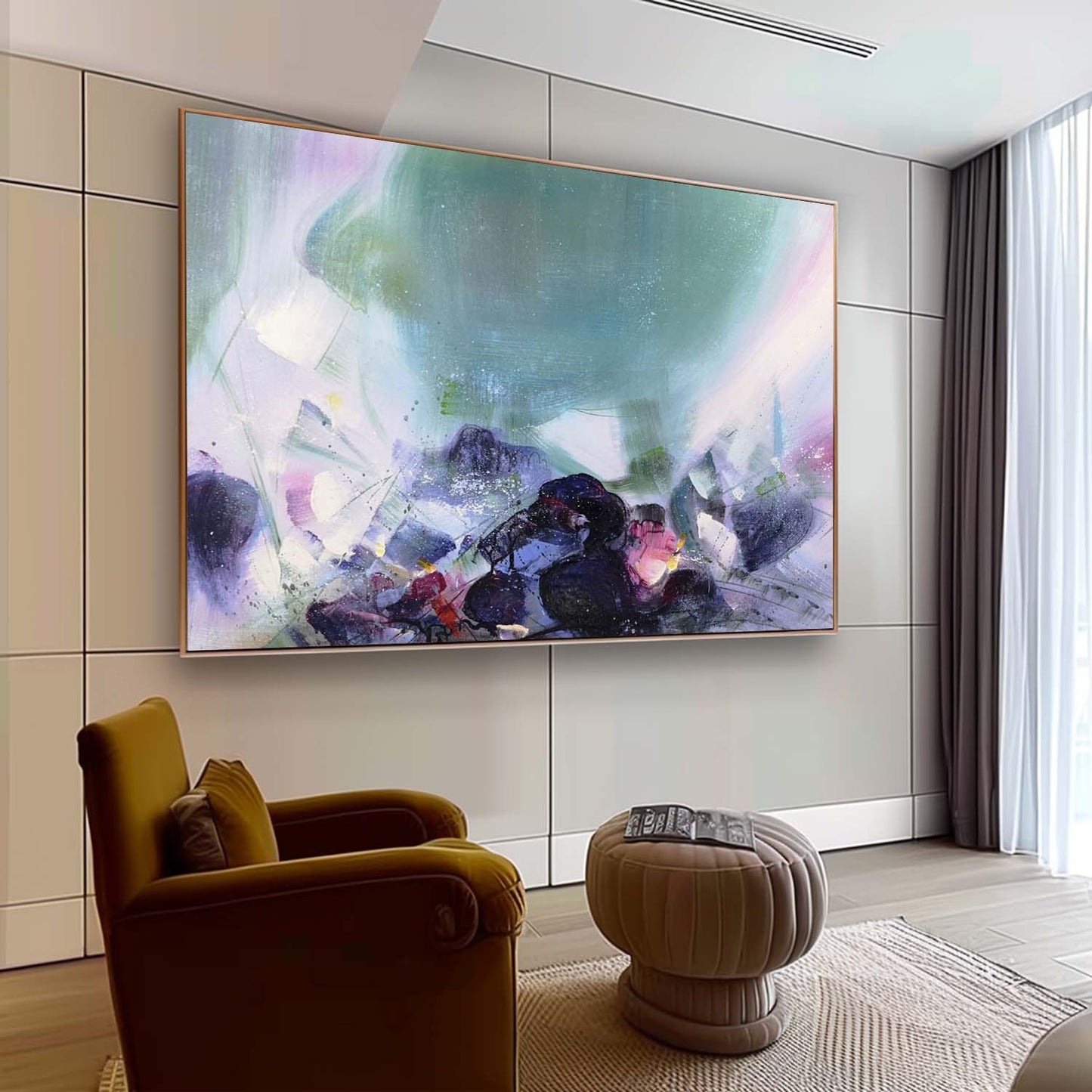 Captivating Abstract Hyperrealism Oil Painting for Elegant Home Decor