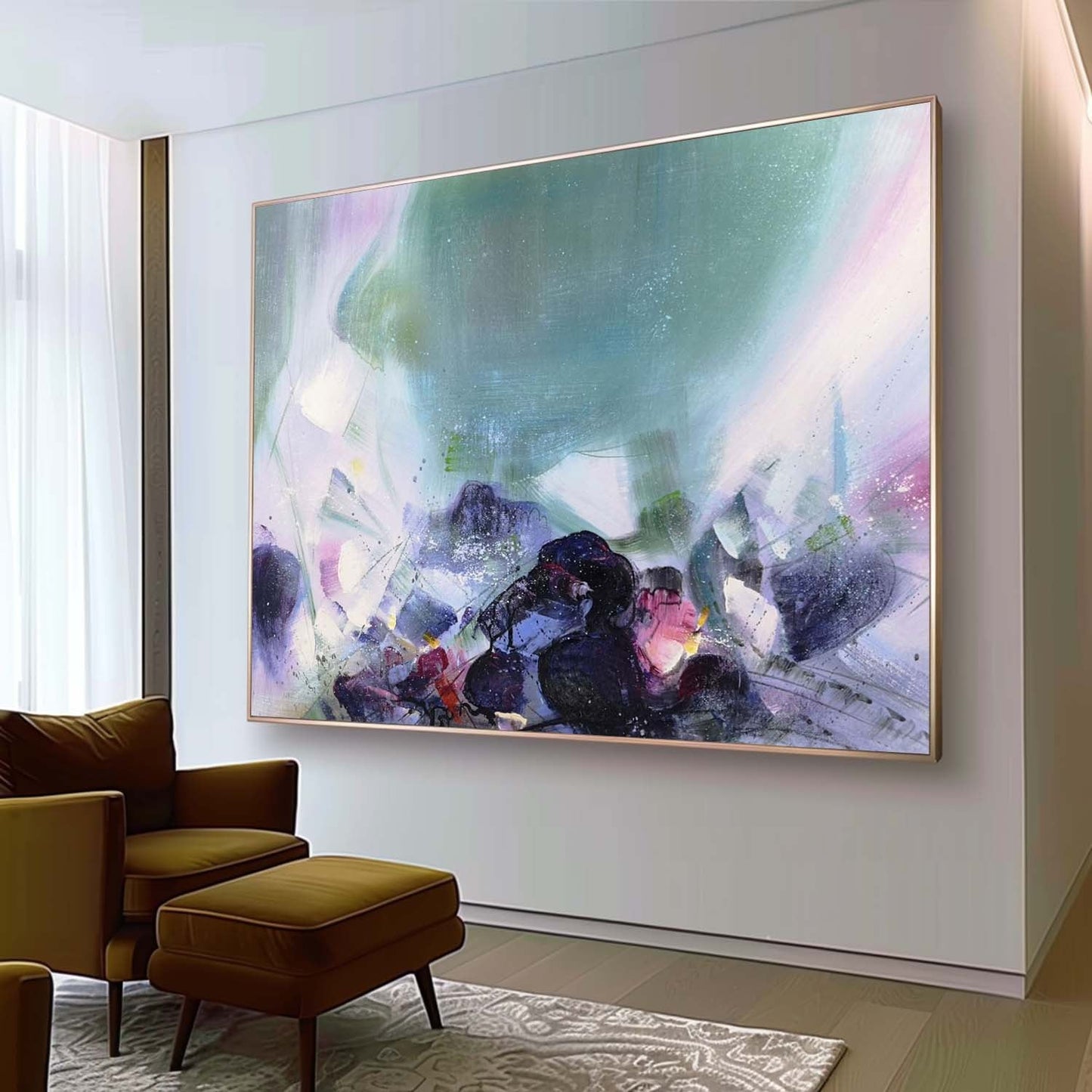 Captivating Abstract Hyperrealism Oil Painting for Elegant Home Decor