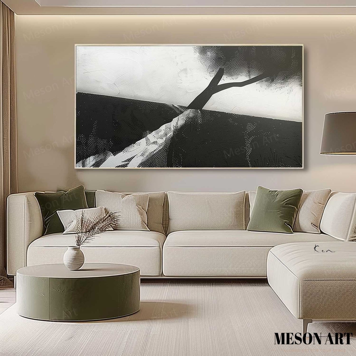 Modern Minimalist Oil Painting for Elegant Home Decor