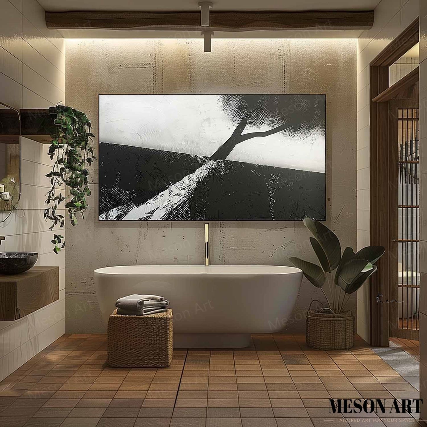 Modern Minimalist Oil Painting for Elegant Home Decor