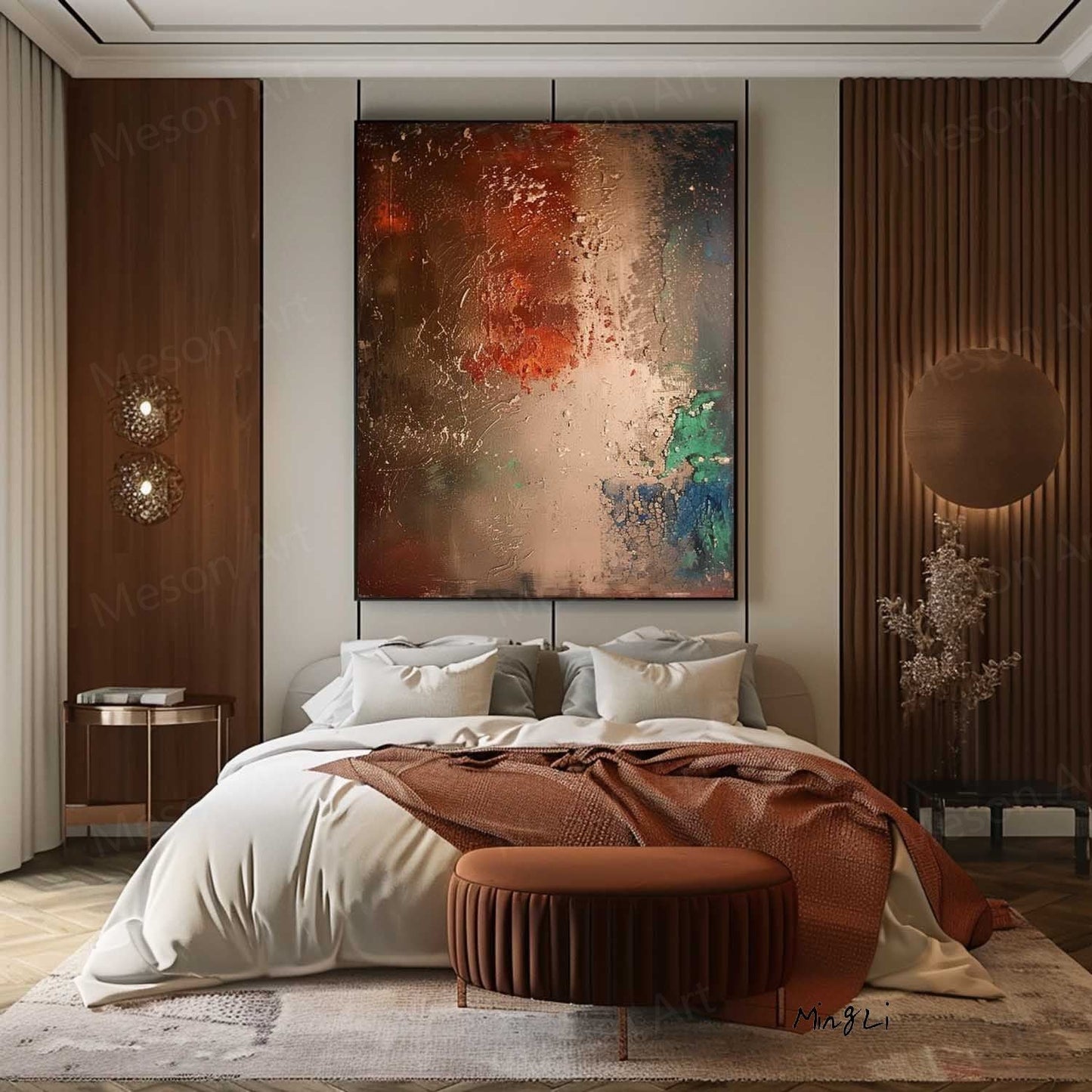 Abstract Wabi-Sabi Oil Painting for Modern Home Decor