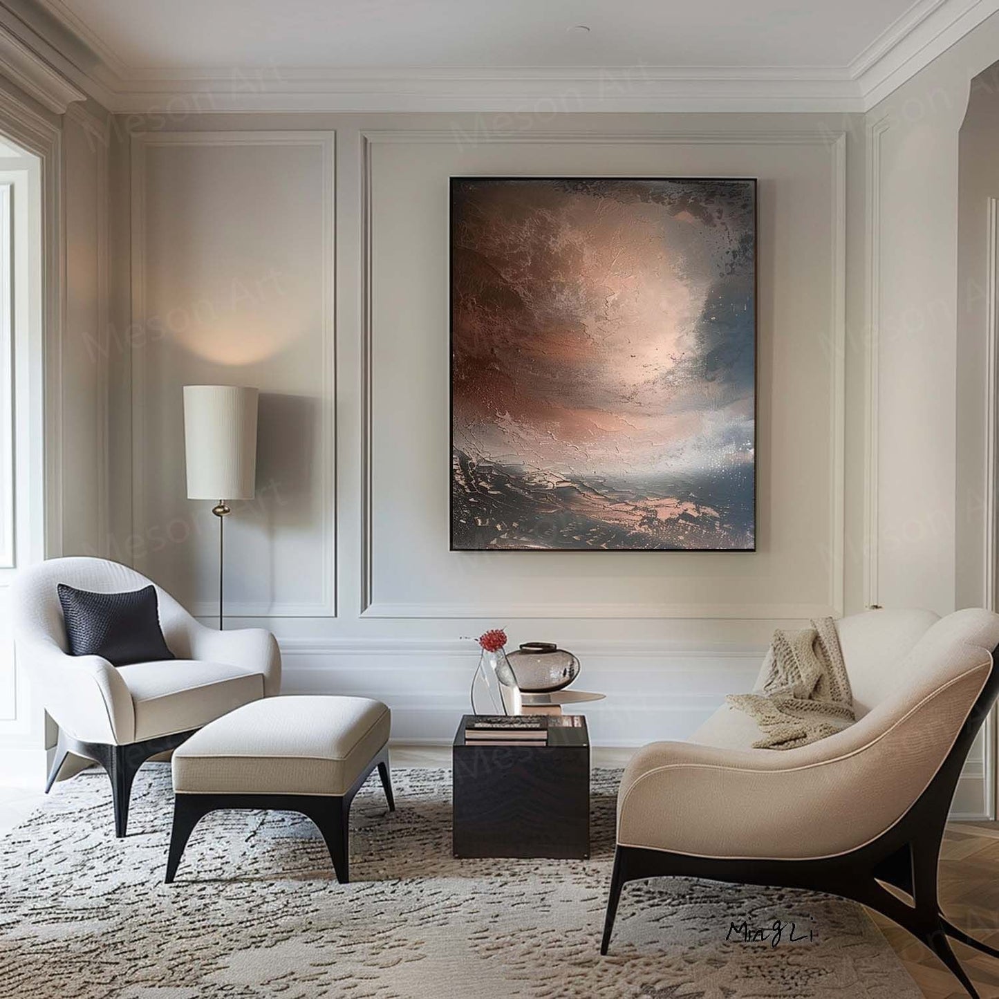 Abstract Wabi-Sabi Oil Painting for Modern Wall Decor