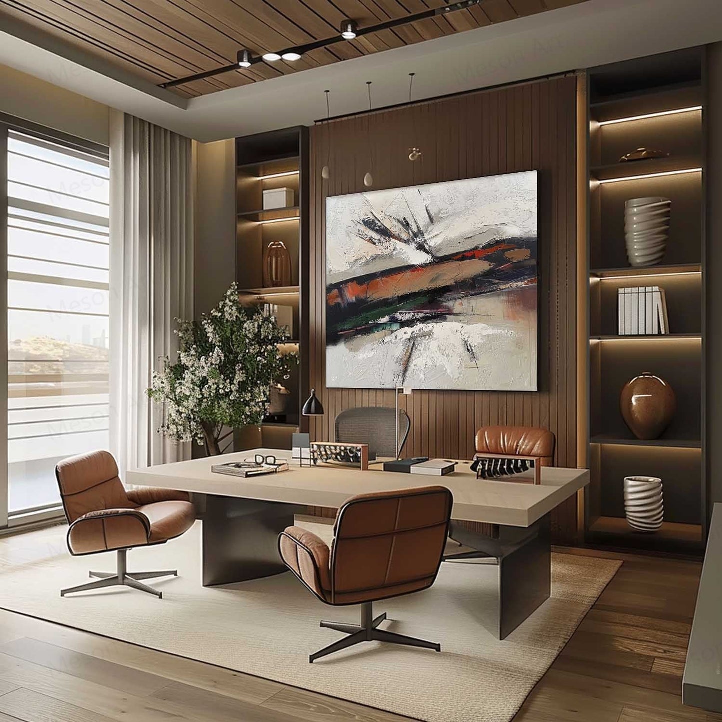 Abstract Wabi-Sabi Oil Painting for Modern Home Decor and Art Lovers