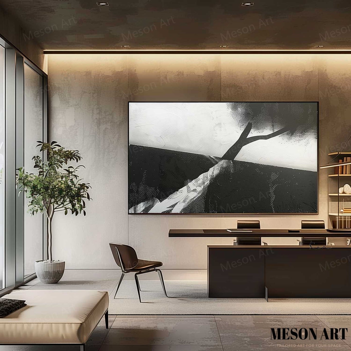 Modern Minimalist Oil Painting for Elegant Home Decor