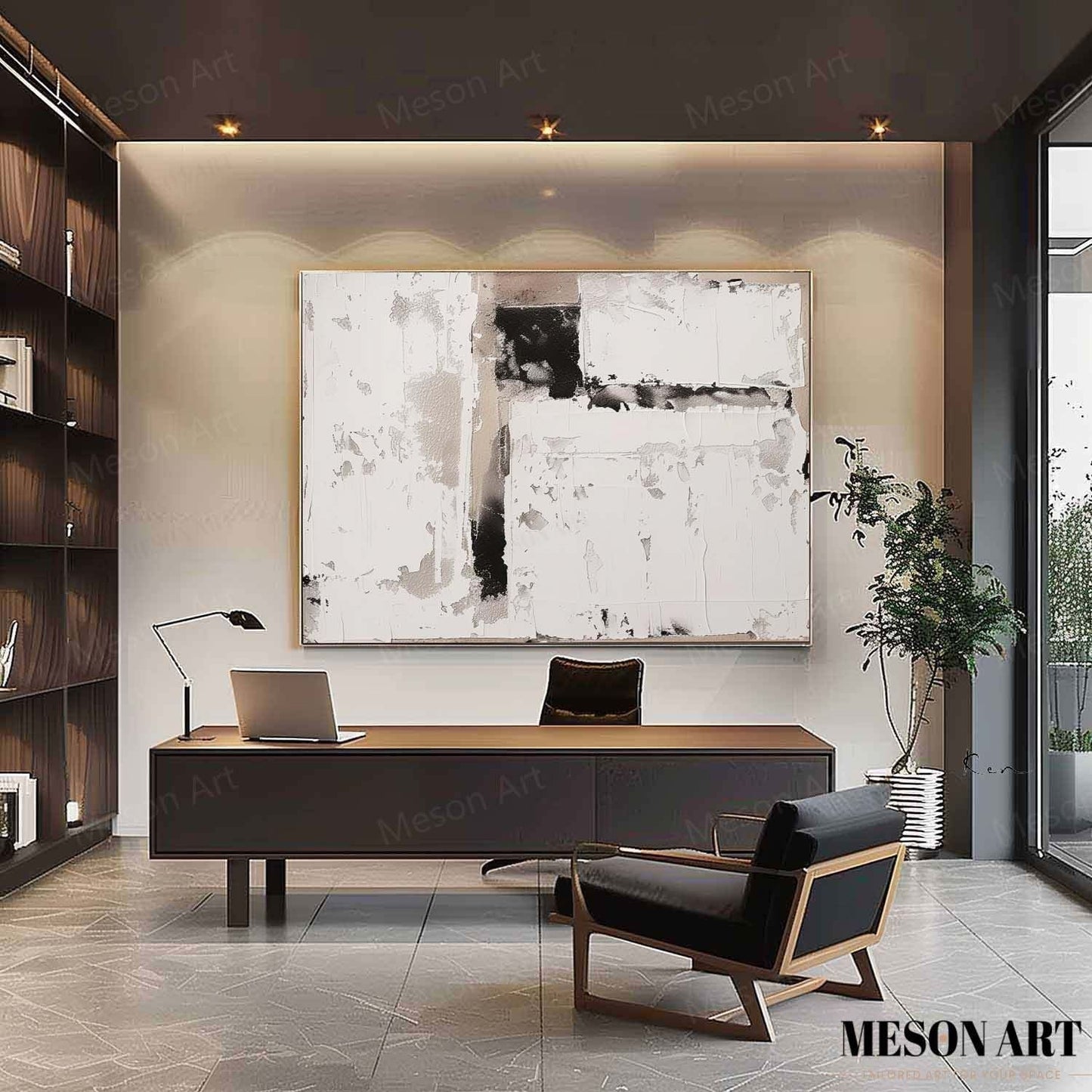 Abstract Wabi-Sabi Oil Painting for Modern Home Decor and Elegant Wall Art