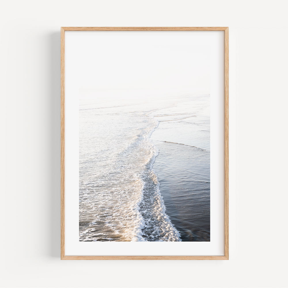 Serene Coastal Waves at Huntington Beach – Elegant Oil Painting Decor