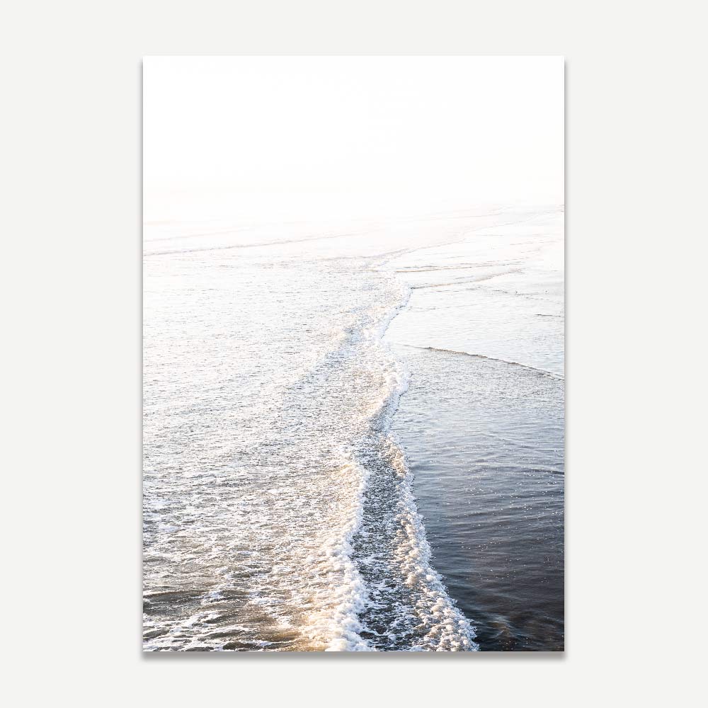 Serene Coastal Waves at Huntington Beach – Elegant Oil Painting Decor