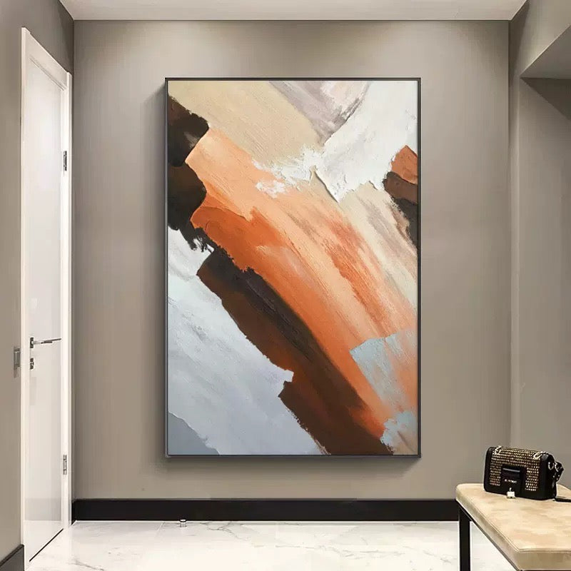 Paint Stroke Abstract Minimalist Oil Painting