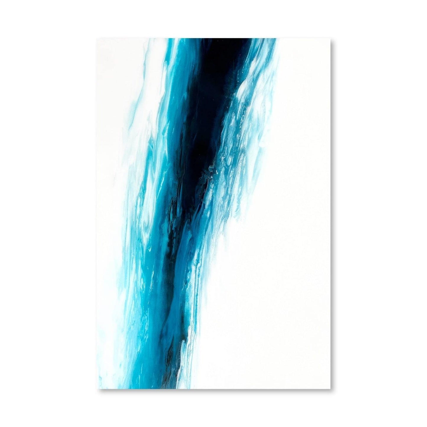 Charming Abstract Oil Painting in Cool Blue and White Tones for Modern Decor