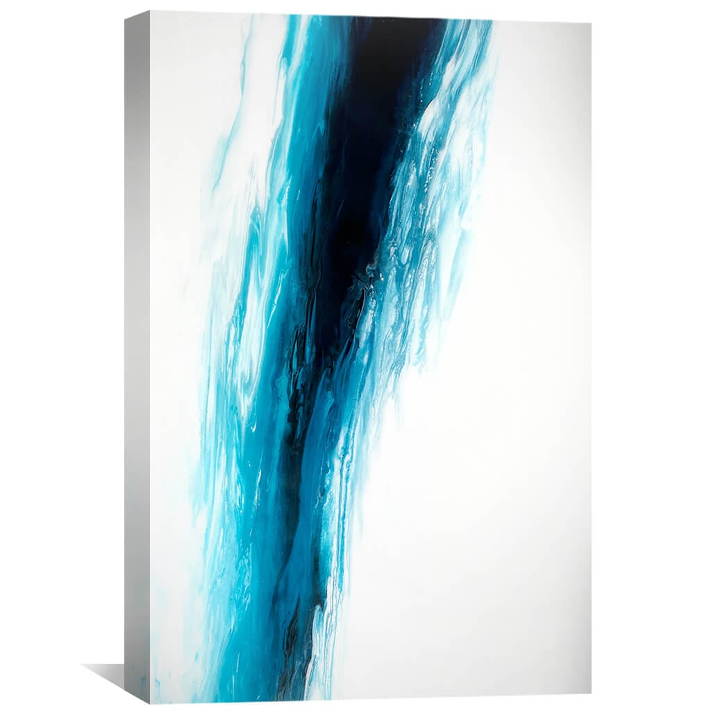 Charming Abstract Oil Painting in Cool Blue and White Tones for Modern Decor
