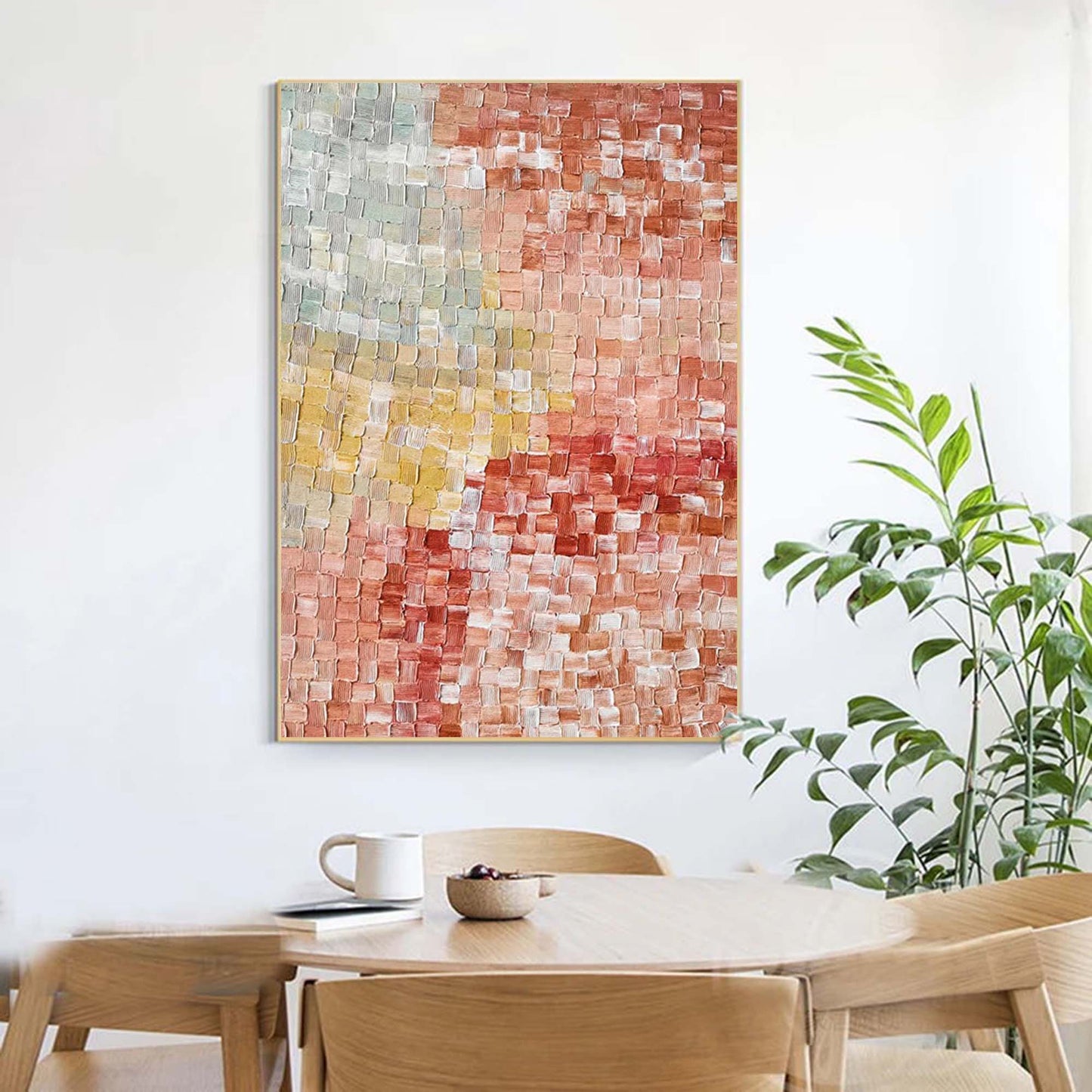 Colorful Abstract Oil Painting for Modern Home Decor and Wall Art