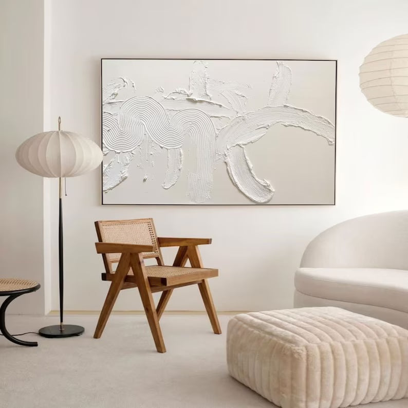 Minimalist Oil Painting for Modern Living Room Wall Art Decor