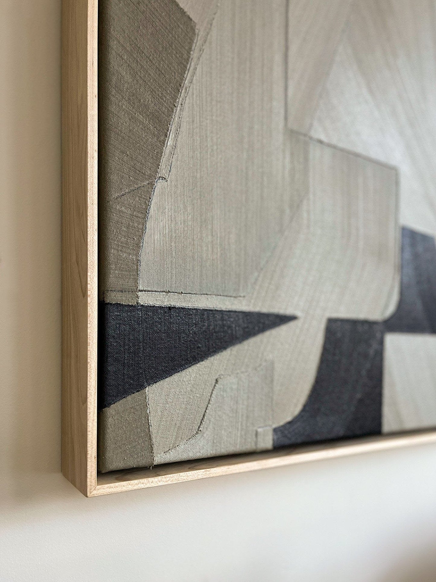 Elegant Grey Abstract Oil Painting for Modern Minimalist Home Decor