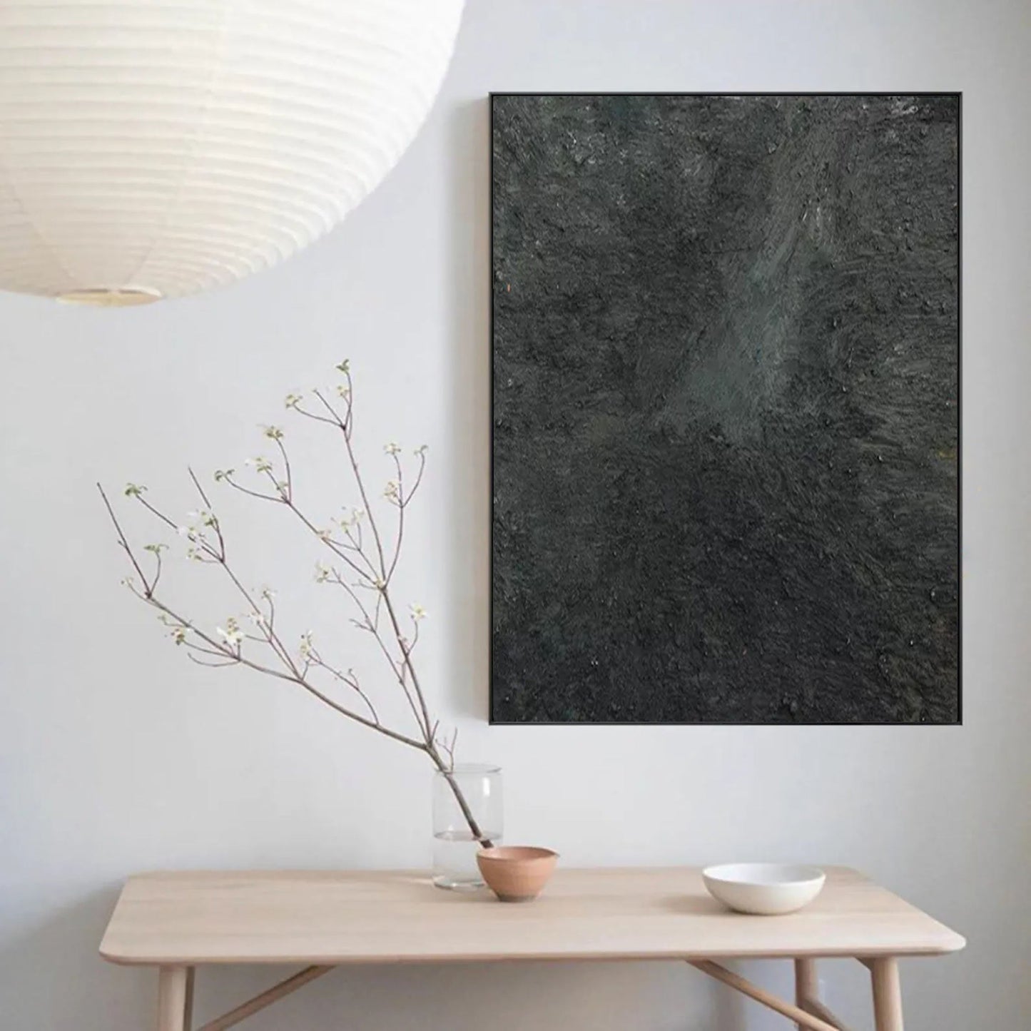 Contemporary Black and White Abstract Oil Painting for Modern Home Decor