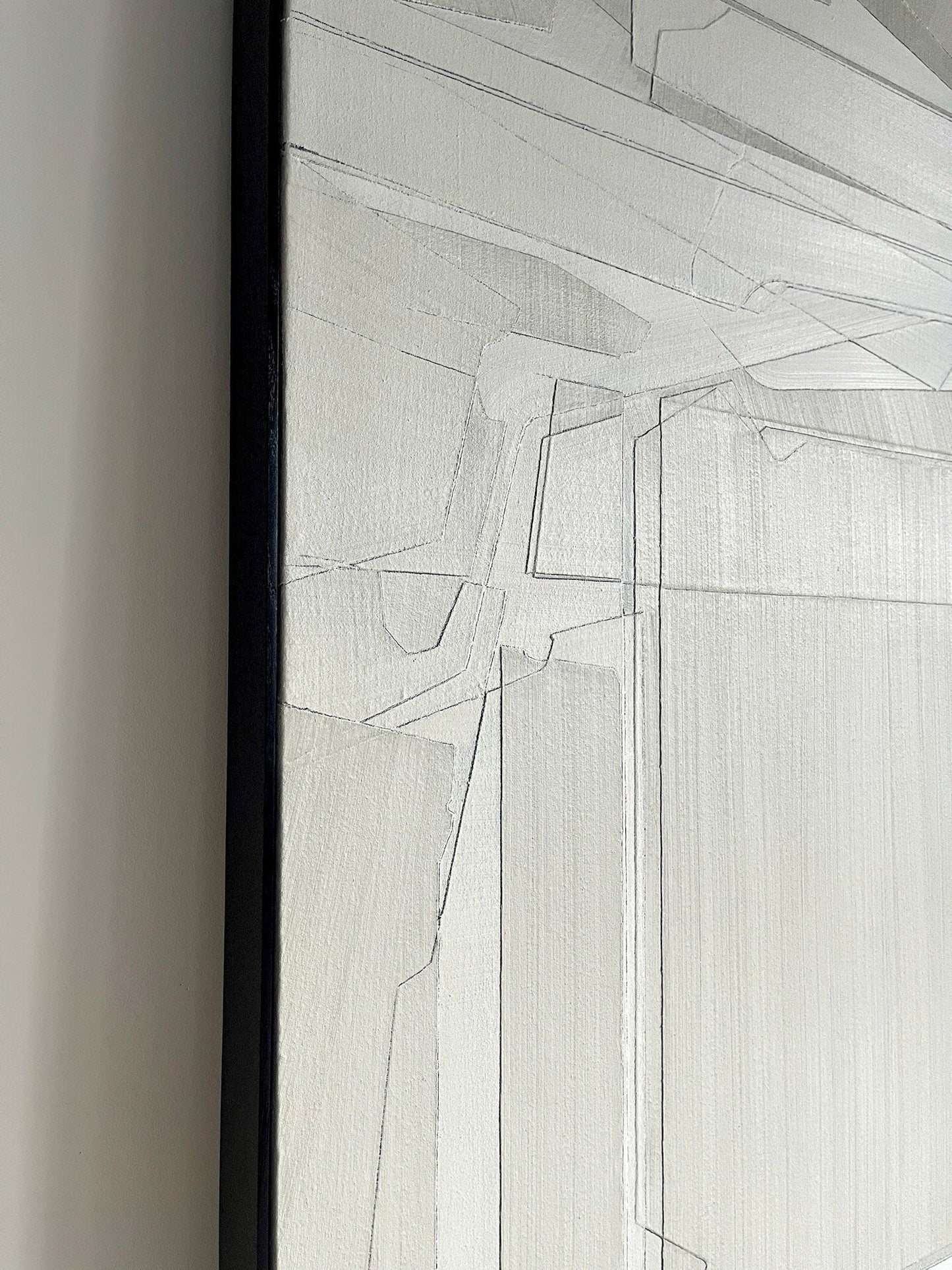 Contemporary Grey Abstract Oil Painting for Modern Home Decor