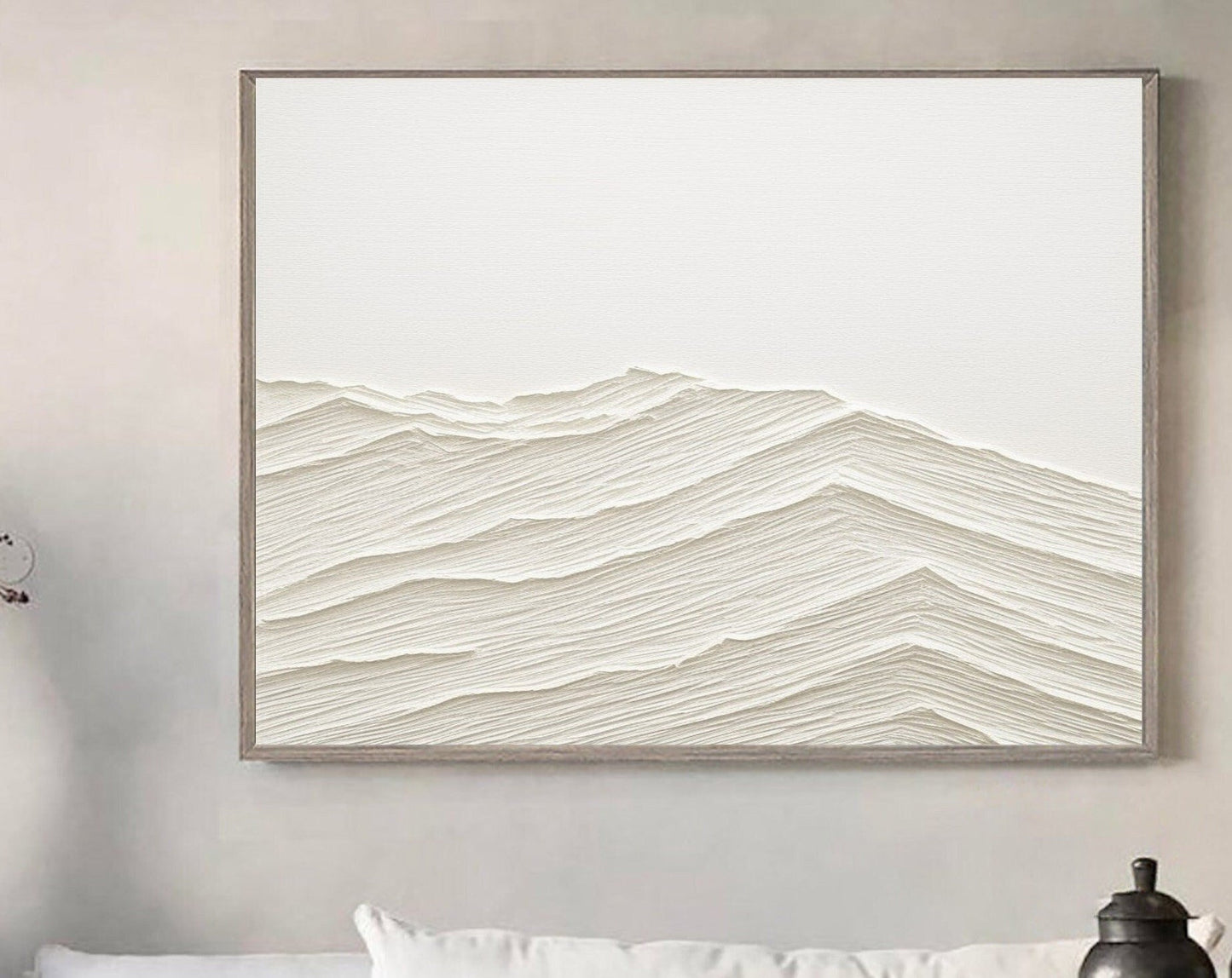 Tranquil Waves in Soft Tones | Elegant Oil Painting for Serene Home Decor