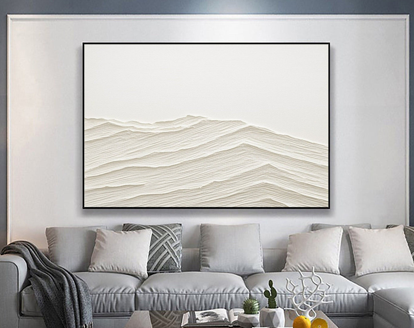 Tranquil Waves in Soft Tones | Elegant Oil Painting for Serene Home Decor