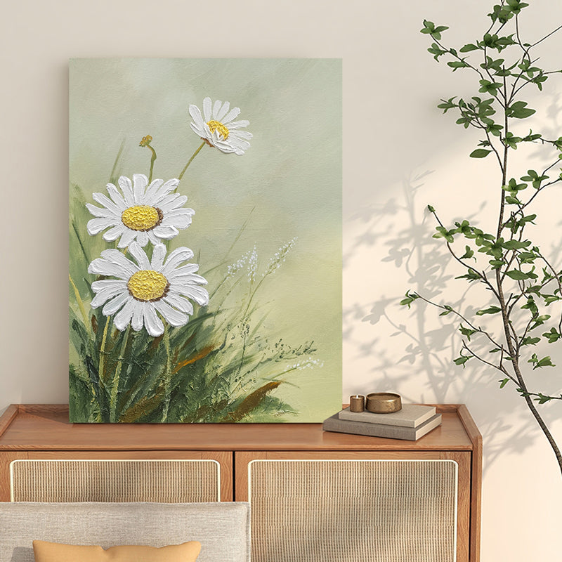 Daisy Petal Flower Field Nature Oil Painting 132DP