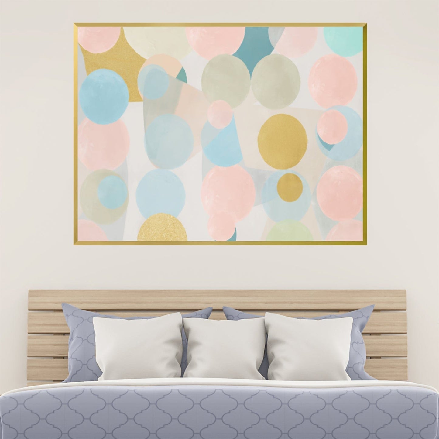 Colorful Abstract Dotscape Oil Painting for Modern Home Decor