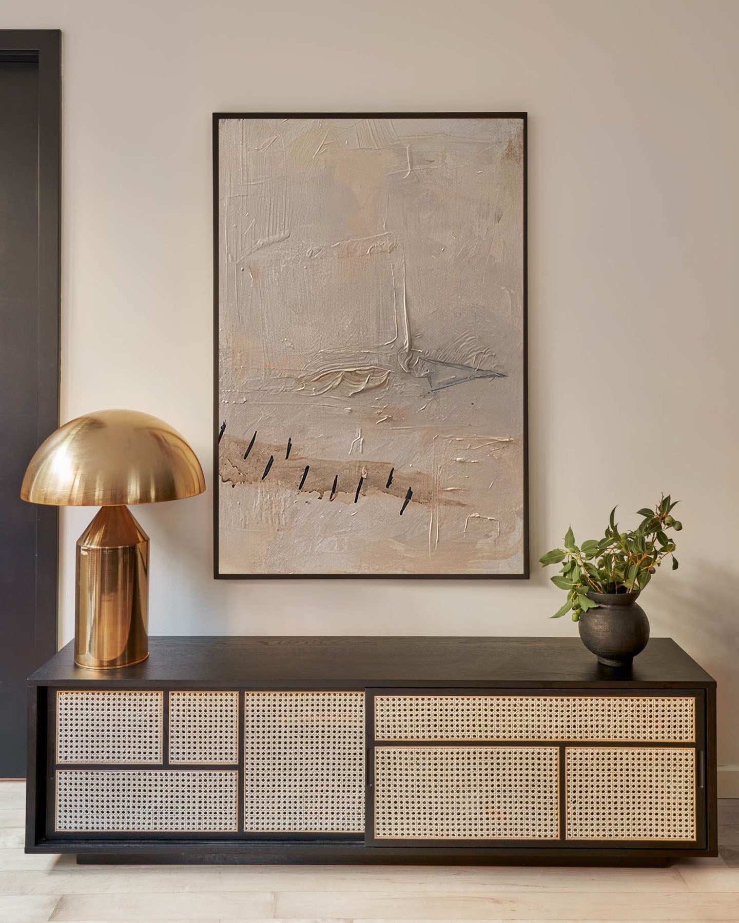 Serene Minimalist Abstract Oil Painting for Elegant Home Decor