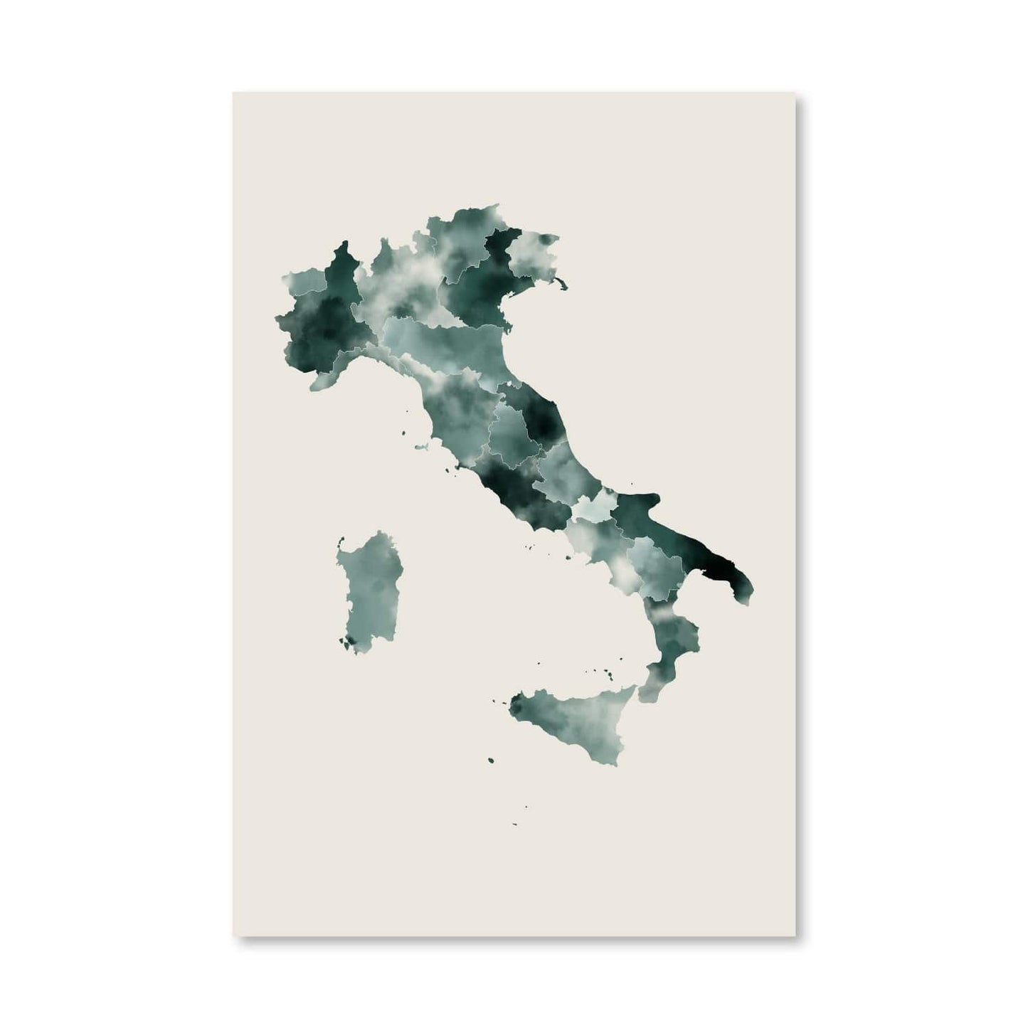 Elegant Italy Map Watercolor Art for Home and Office Decor