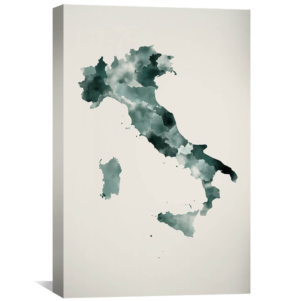 Elegant Italy Map Watercolor Art for Home and Office Decor