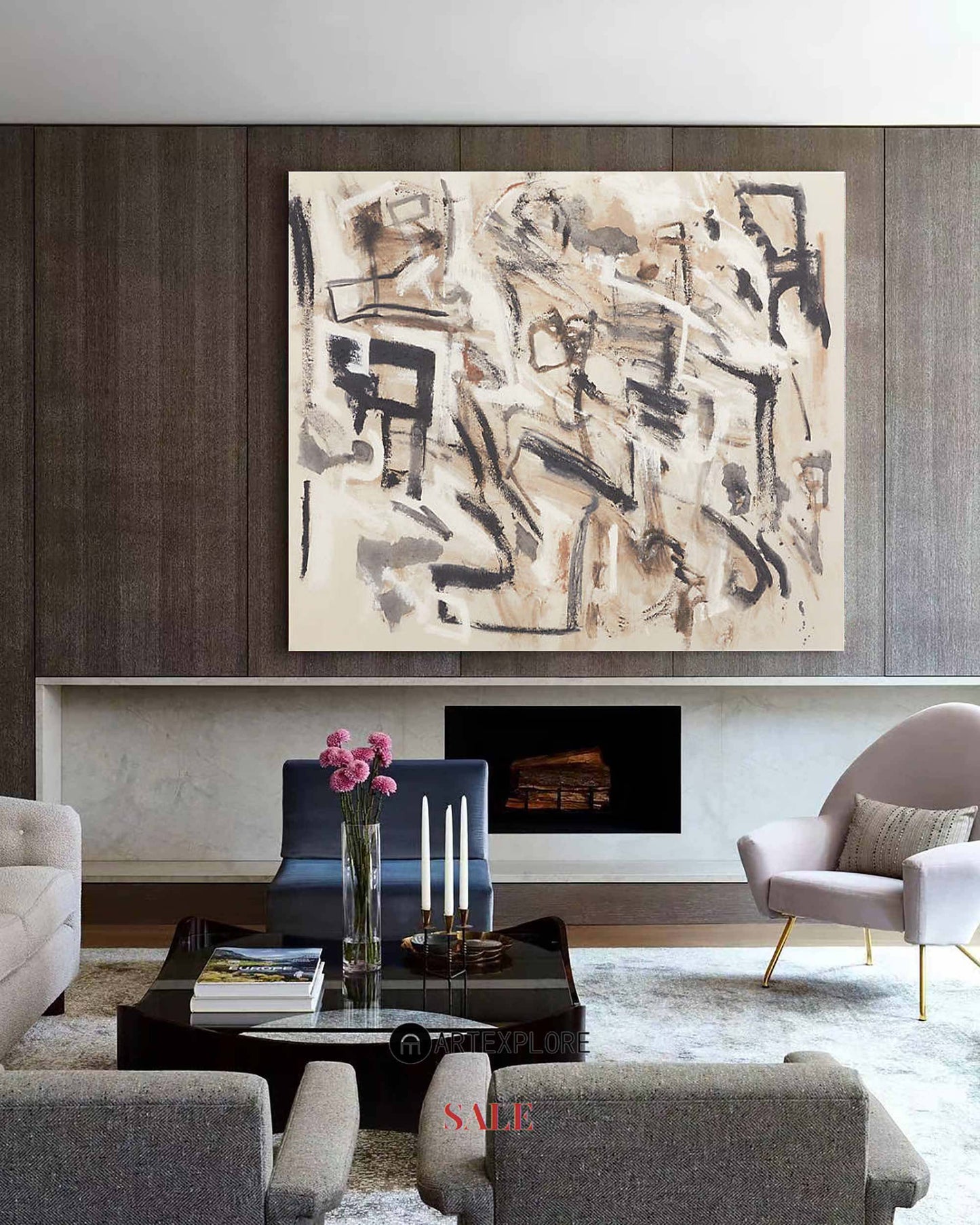 Contemporary Abstract Oil Painting for Modern Home Decor
