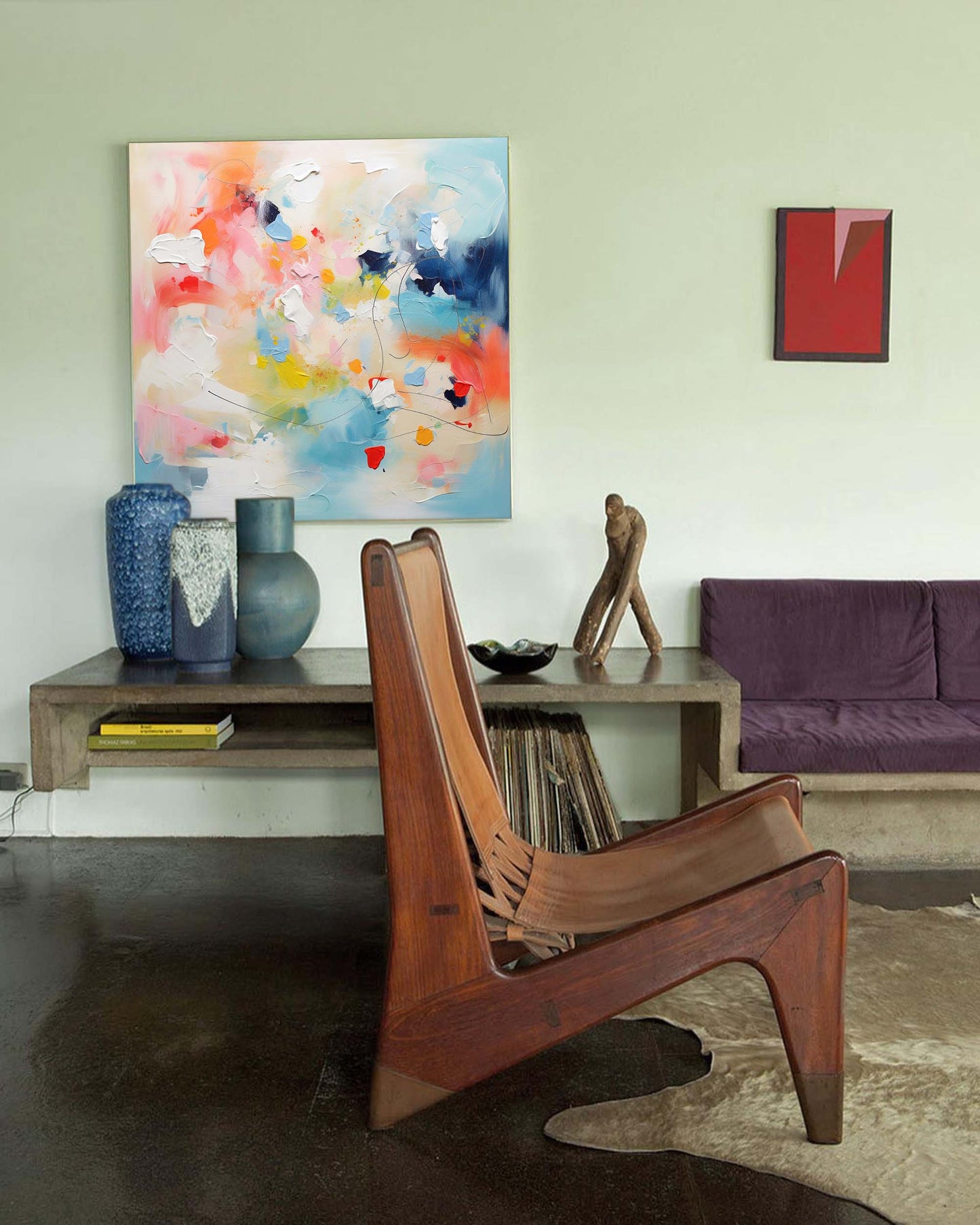 Colorful Abstract Oil Painting for Modern Home Decor and Art Enthusiasts