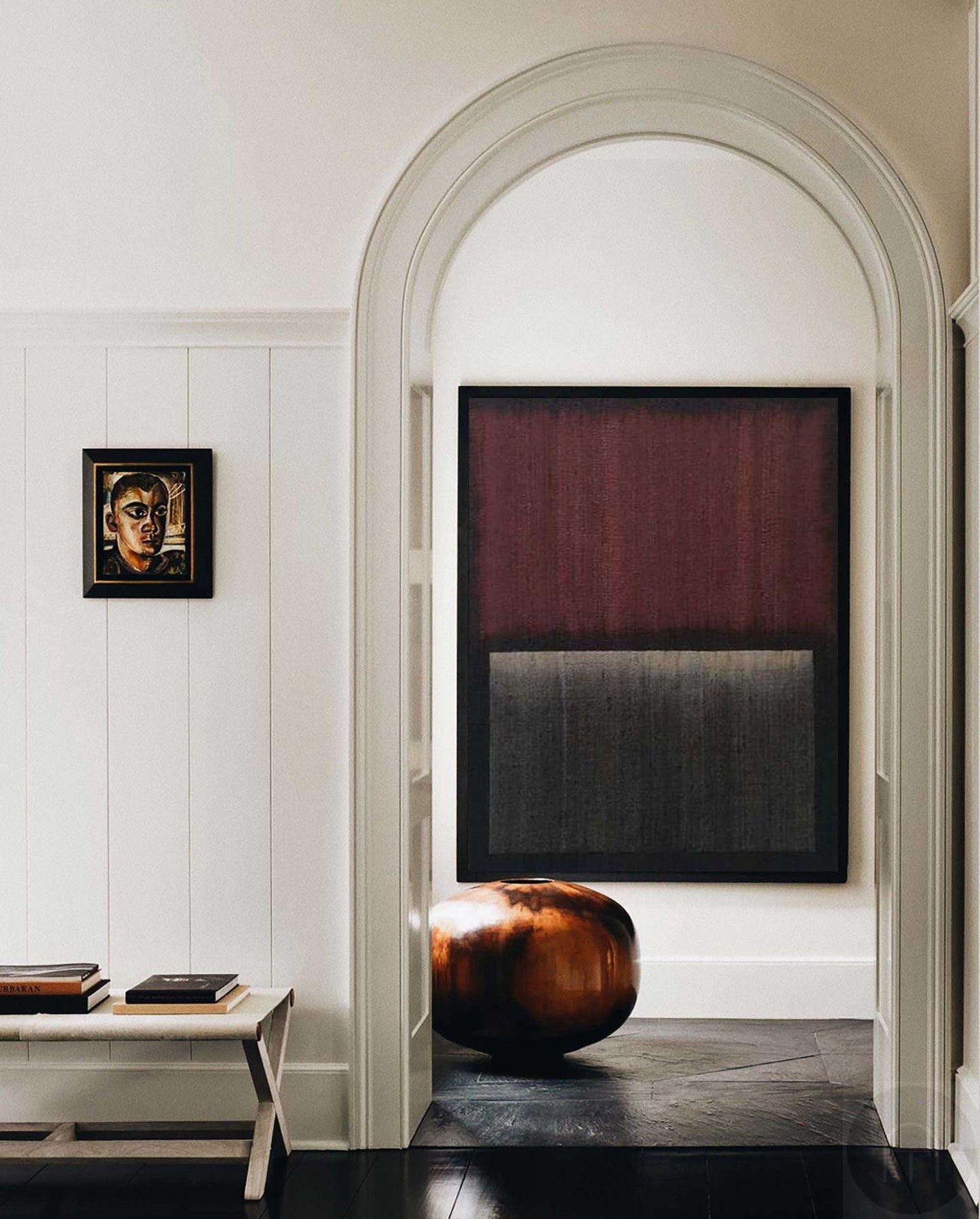 Contemporary Abstract Oil Painting with Rich Textures and Deep Hues