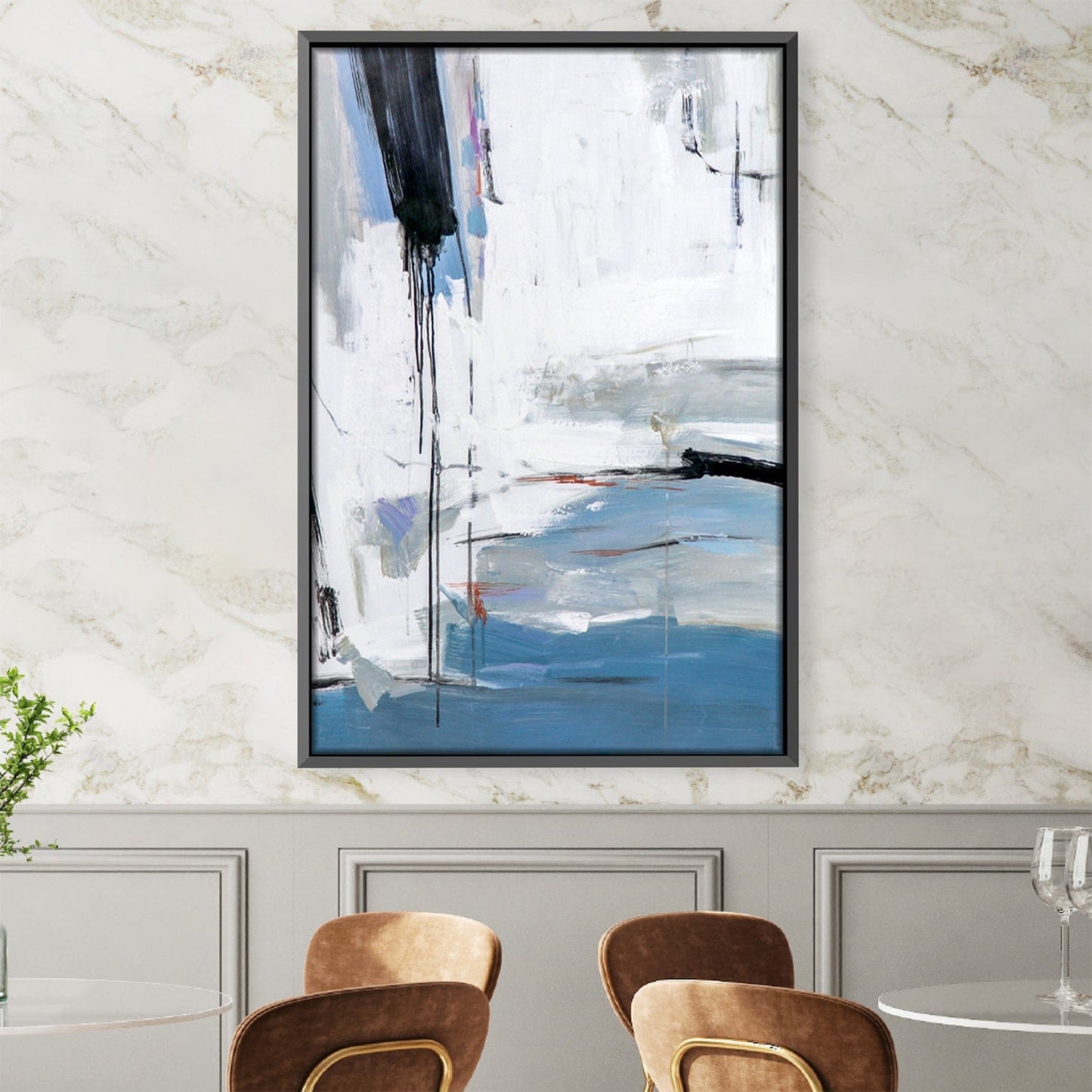 Arctic Serenity: Contemporary Abstract Oil Painting for Unique Home Decor