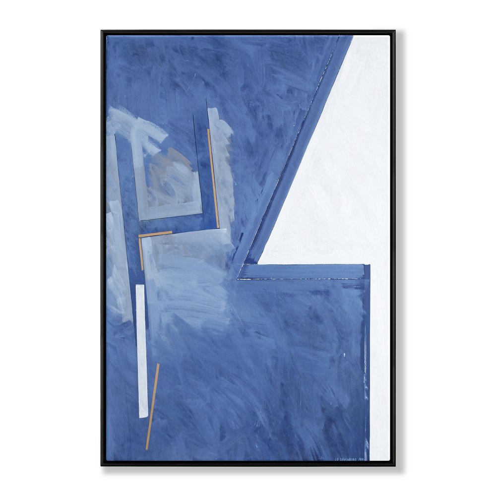 Contemporary Blue Abstract Oil Painting for Modern Home Décor