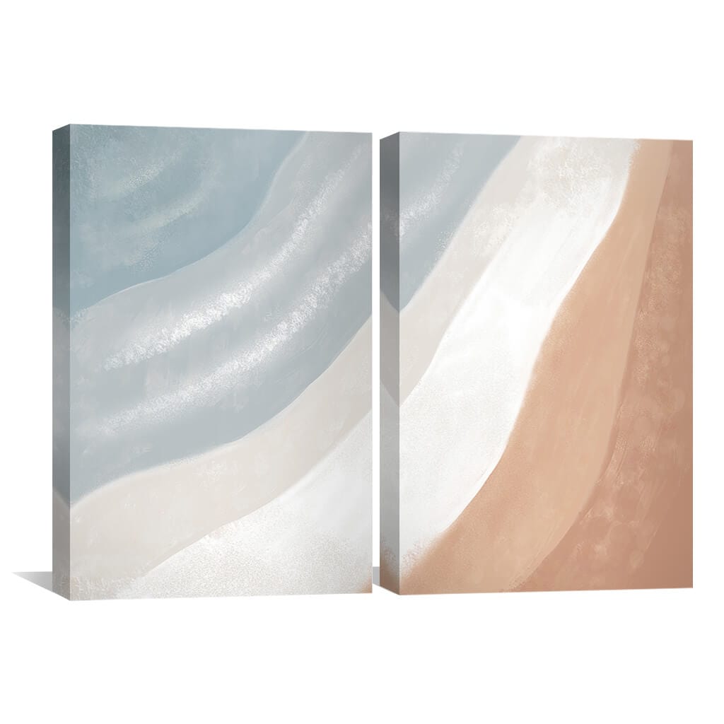 Serene Coastal Abstract Oil Painting for Modern Home Decor
