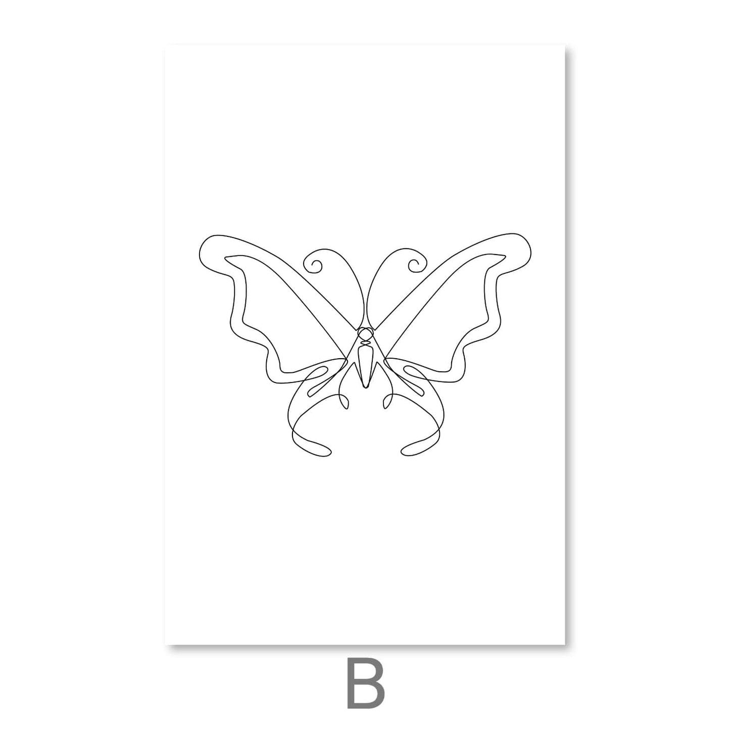 Elegant Line Art Butterflies Canvas - Minimalist Home Decor for Nature Lovers