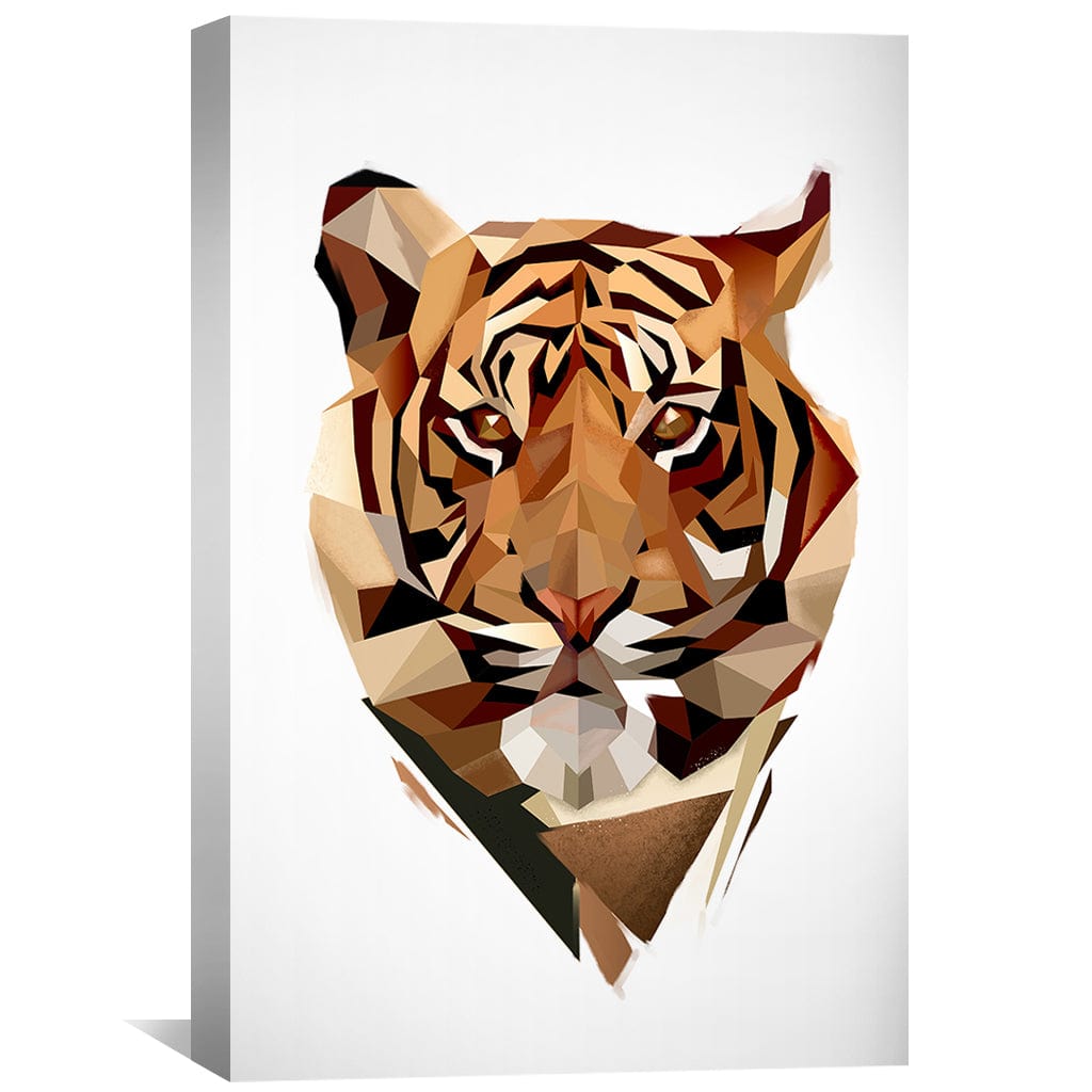 Geometric Tiger Art Print - Modern Low Poly Style Wall Decor for Animal Lovers