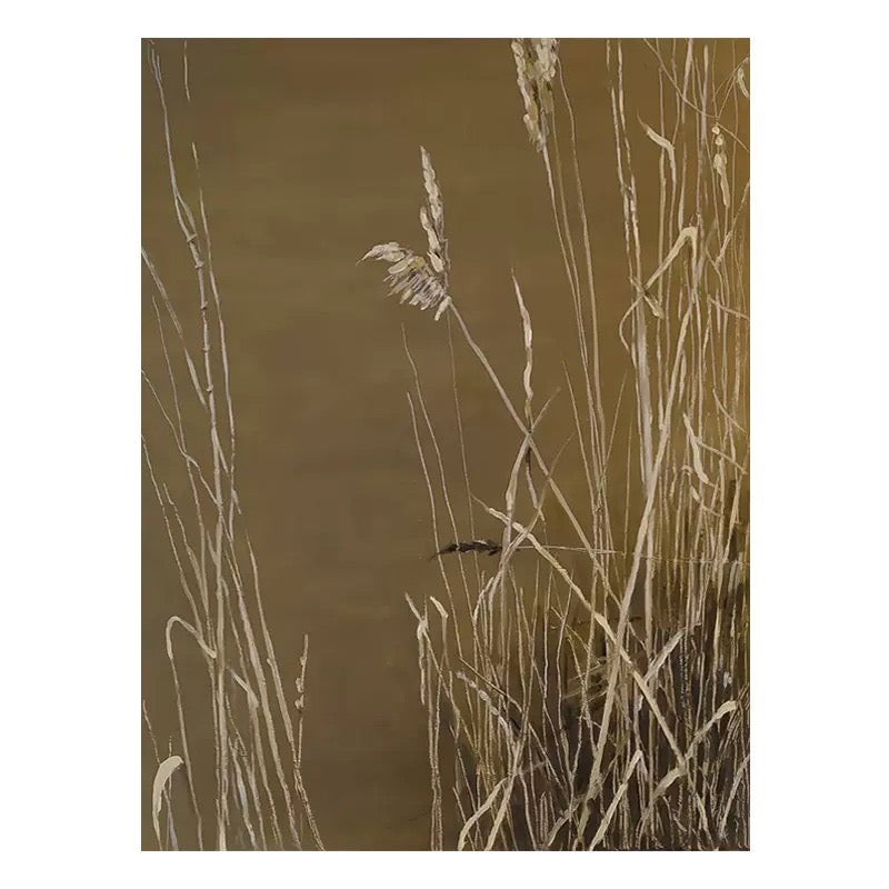 Dried Grass Autumn Wheat Quiet Oil Painting