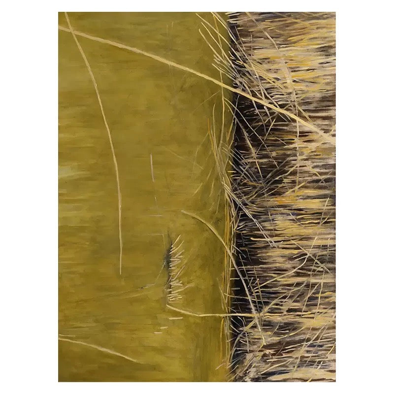Grass Meadow Wheat Farm Peaceful Oil Painting