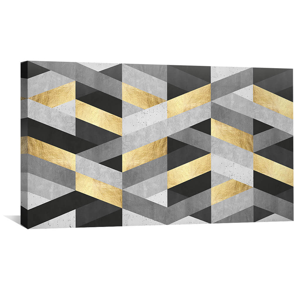 Geometric Marble and Gold Wall Art for Modern Home Decor