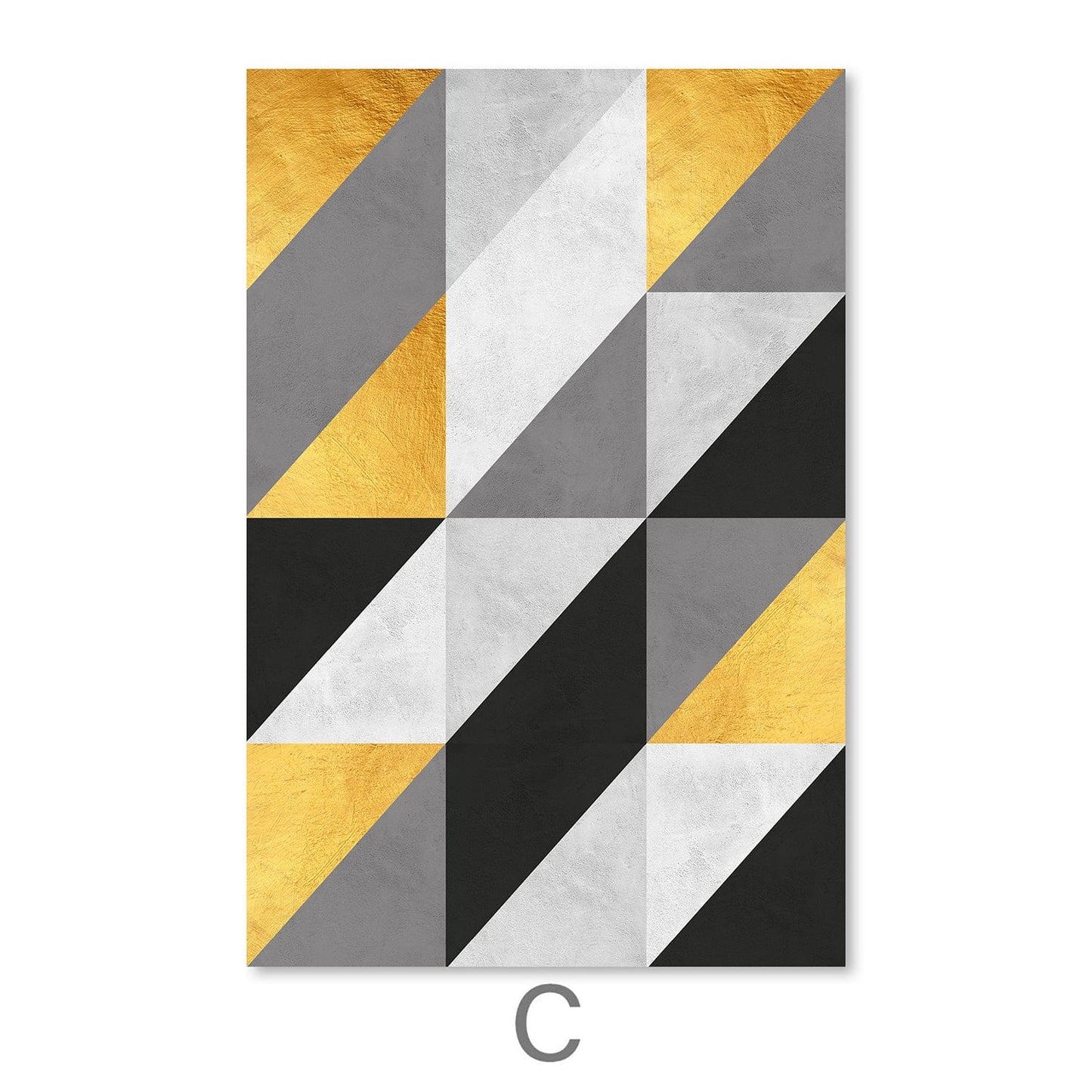 Geometric Marble and Gold Canvas Art Set for Elegant Home Decor
