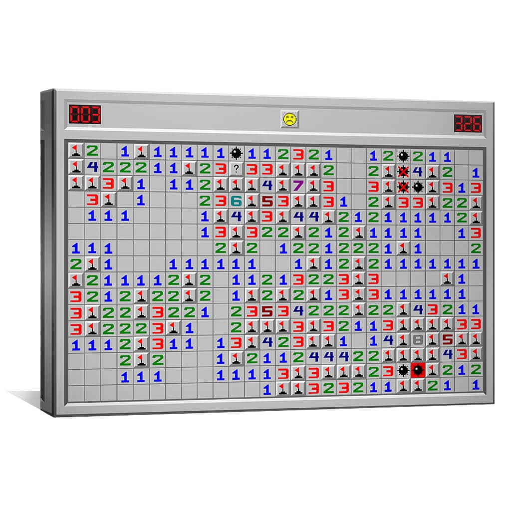 Colorful Minesweeper Canvas Artwork for Game Lovers and Home Decor