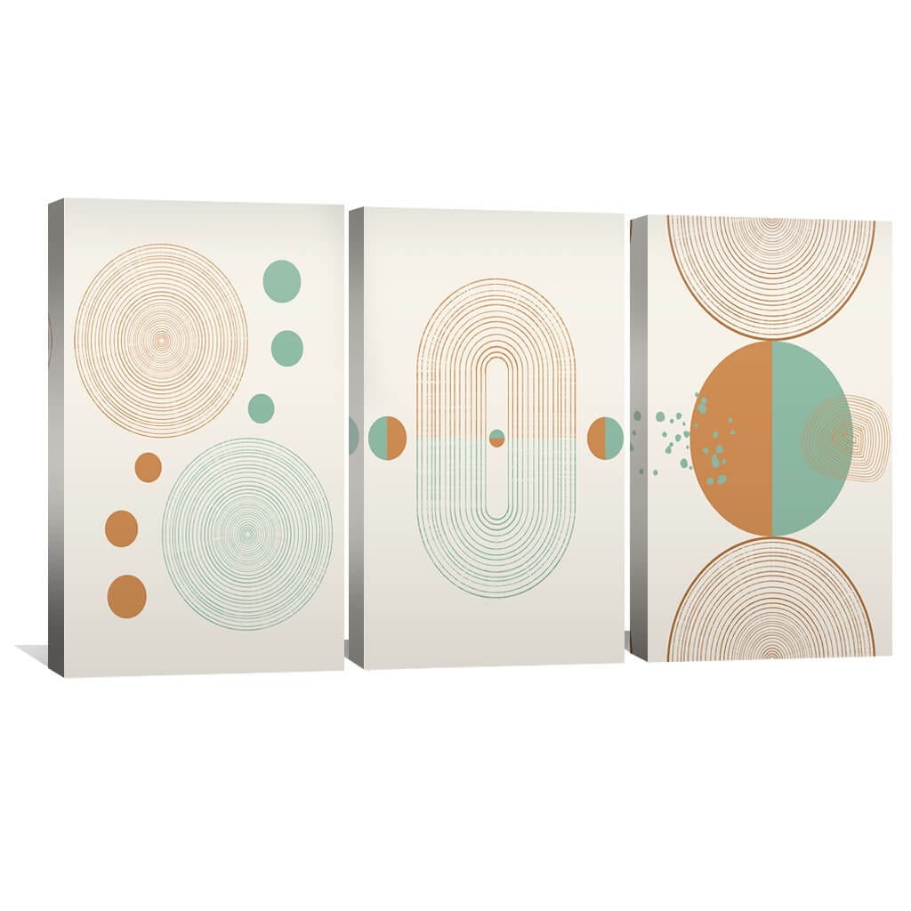 Contemporary Minimalist Shapes Oil Painting for Modern Home Decor