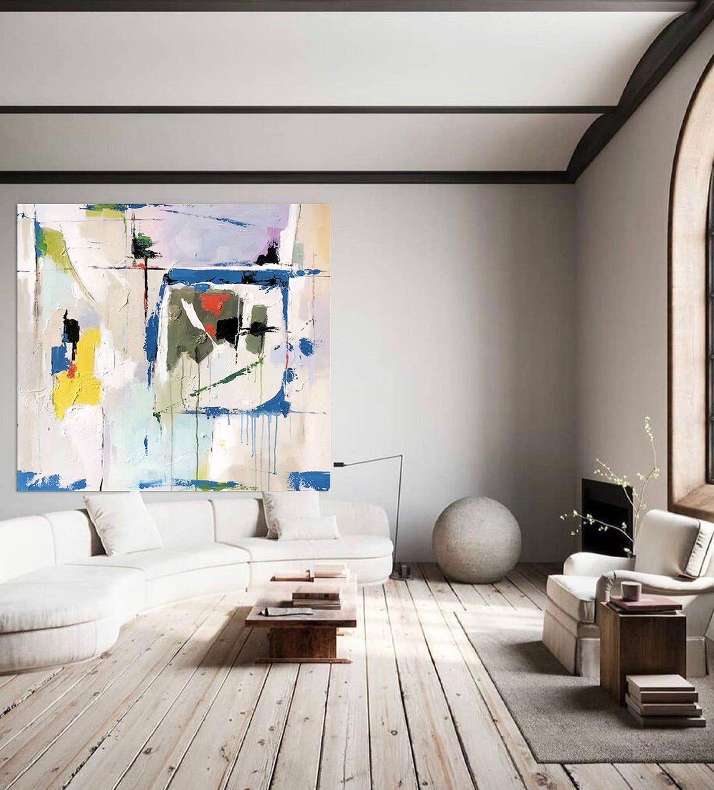 Colorful Abstract Oil Painting for Modern Home Décor