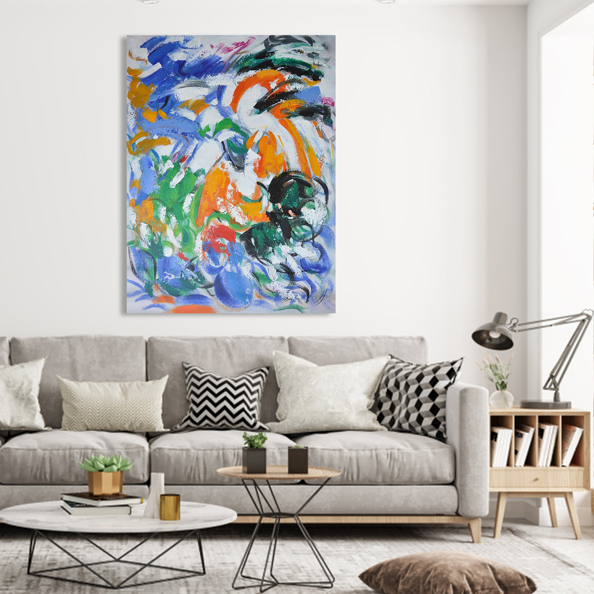 Vibrant Abstract Oil Painting for Inspiring Home Decor